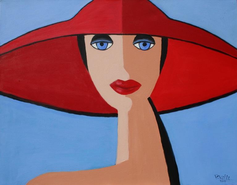 Vrouw met rode hoed